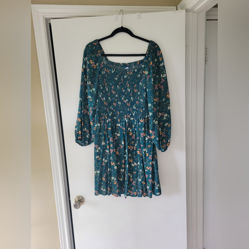 Fit & Flare Long-Sleeve Mini Dress for Women, XL